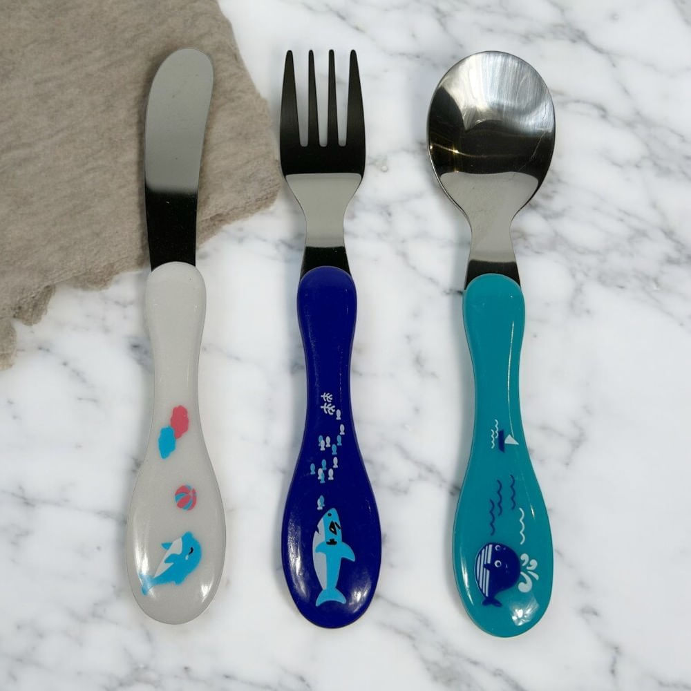 Set de Cubiertos 3 Piezas Oceano Back to School Orange