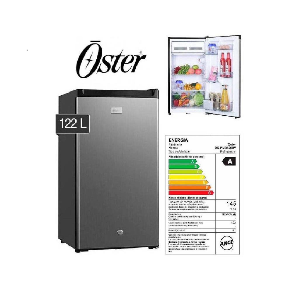 Frigobar Oster 122L OS PMB129BV Negro con Silver
