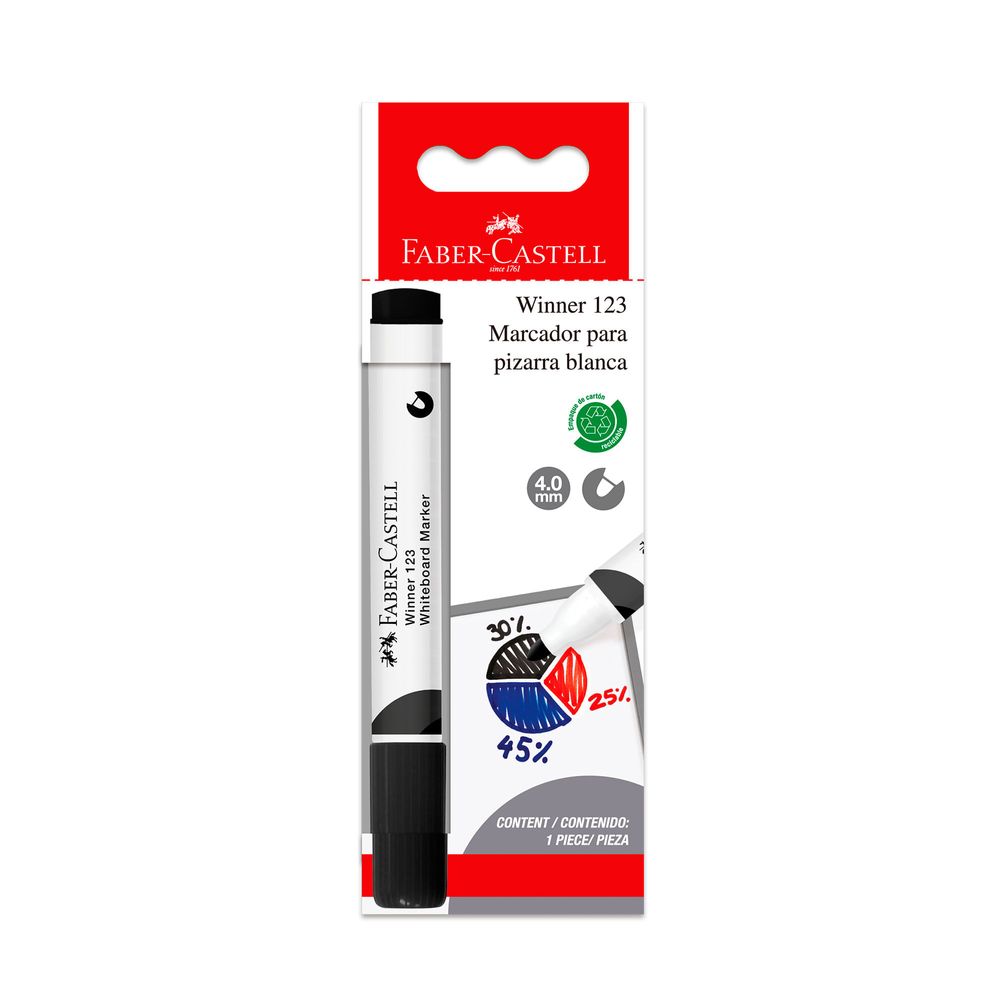Faber Marcador Wbm Winner 123 C Negro Bl FABER CASTELL x1un
