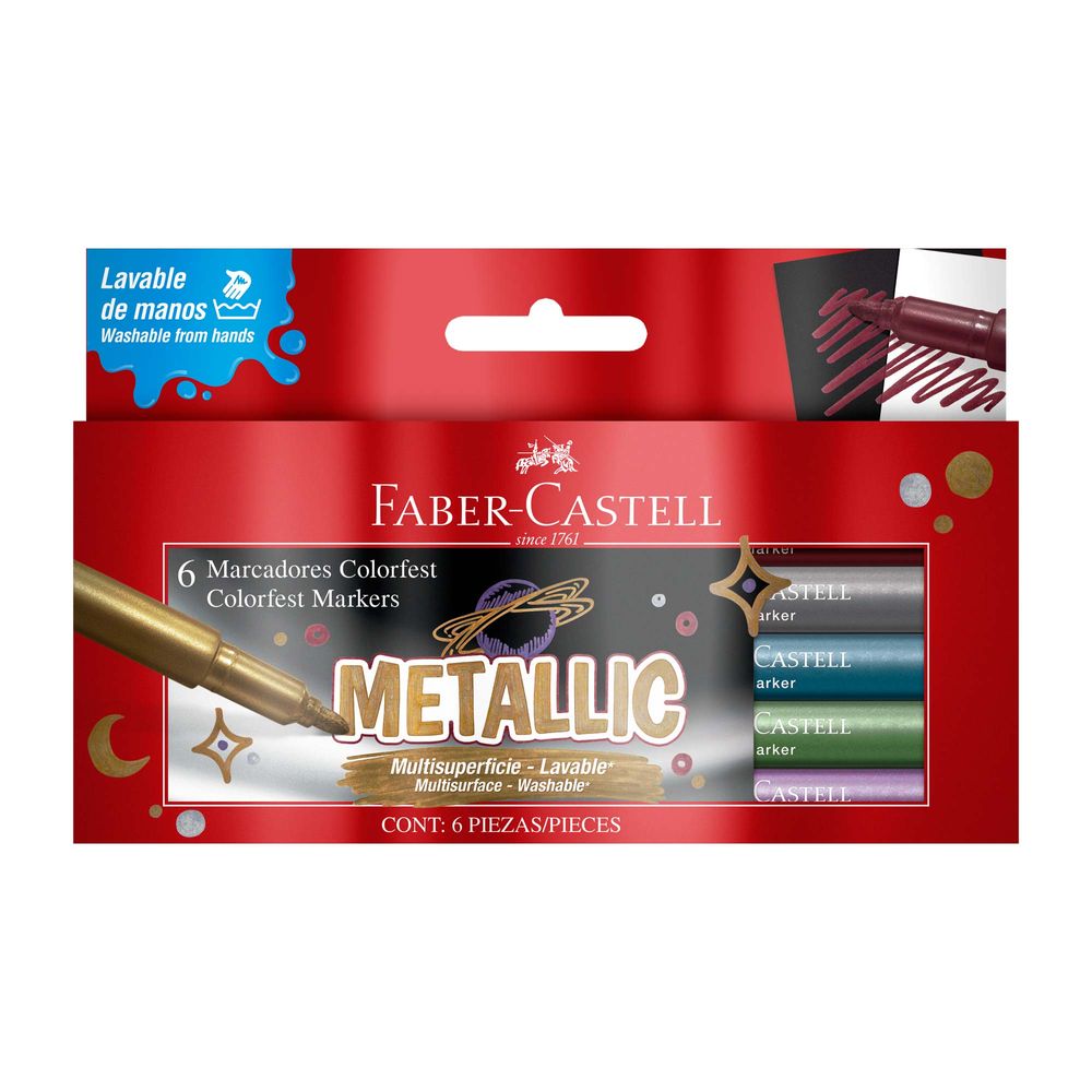 Faber Marcador Colorfest Metalico FABER CASTELL x6un