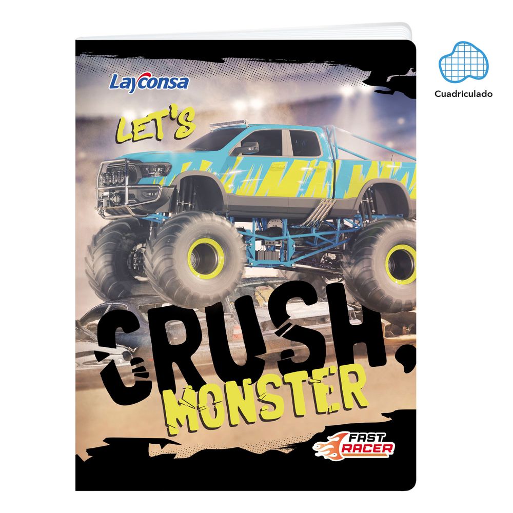 Cuaderno LAYCONSA Grapado Cuadriculado Fast Racer 80 Hojas