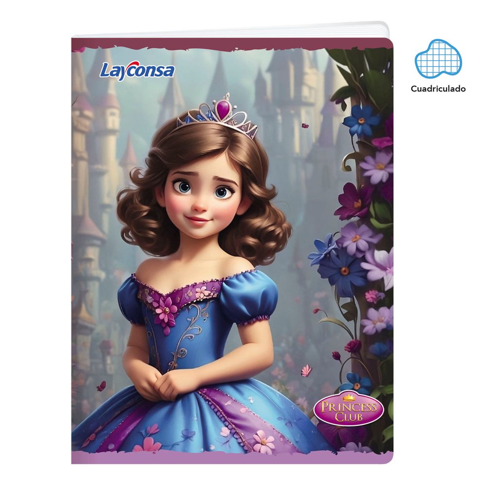 Cuaderno LAYCONSA Grapado Cuadriculado Princess Club 80 Hojas