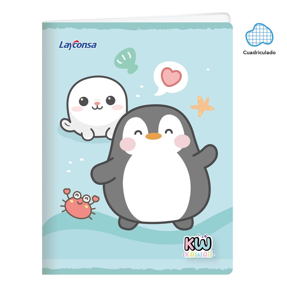 Cuaderno LAYCONSA Grapado Cuadriculado Kawaii 80 Hojas