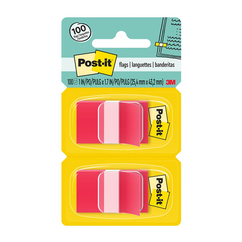 Banderitas Adhesivas POST-IT Rojas 100 Hojas