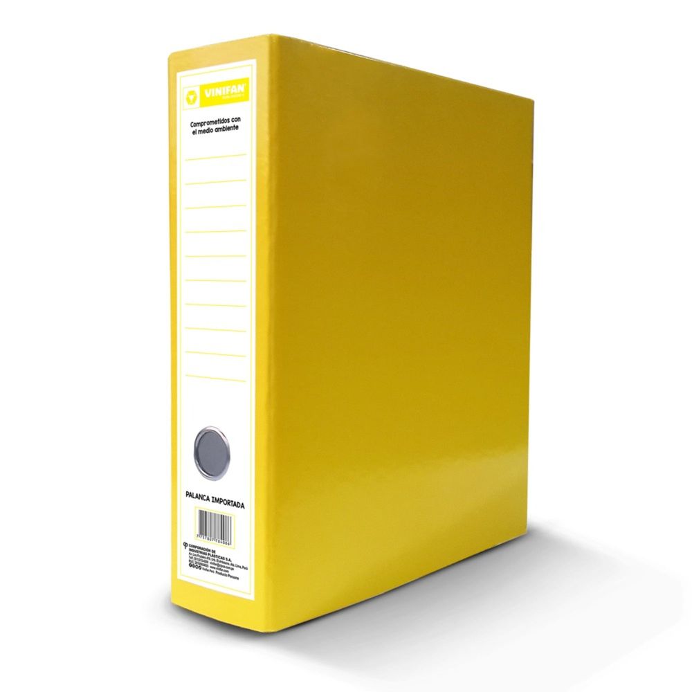 Archivador VINIFAN Oficio Cartón Color Amarillo 1un