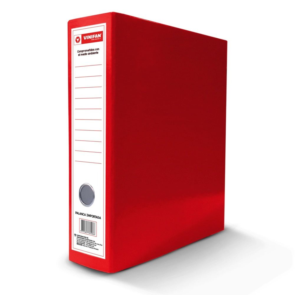 Archivador VINIFAN Oficio Cartón Color Rojo 1un