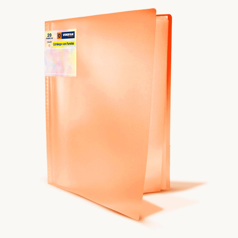 Catálogo con Fundas VINIFAN A4 Color Durazno Pastel 20un
