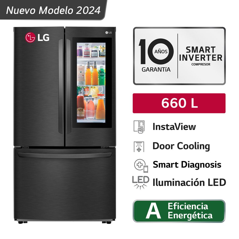 Refrigeradora LG 696L French Door GM78BVT Negro