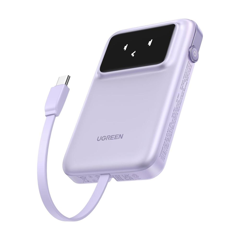 Ugreen Power Bank 10000mAh USB-C Integrado 30W QC Morado PB511 35604B