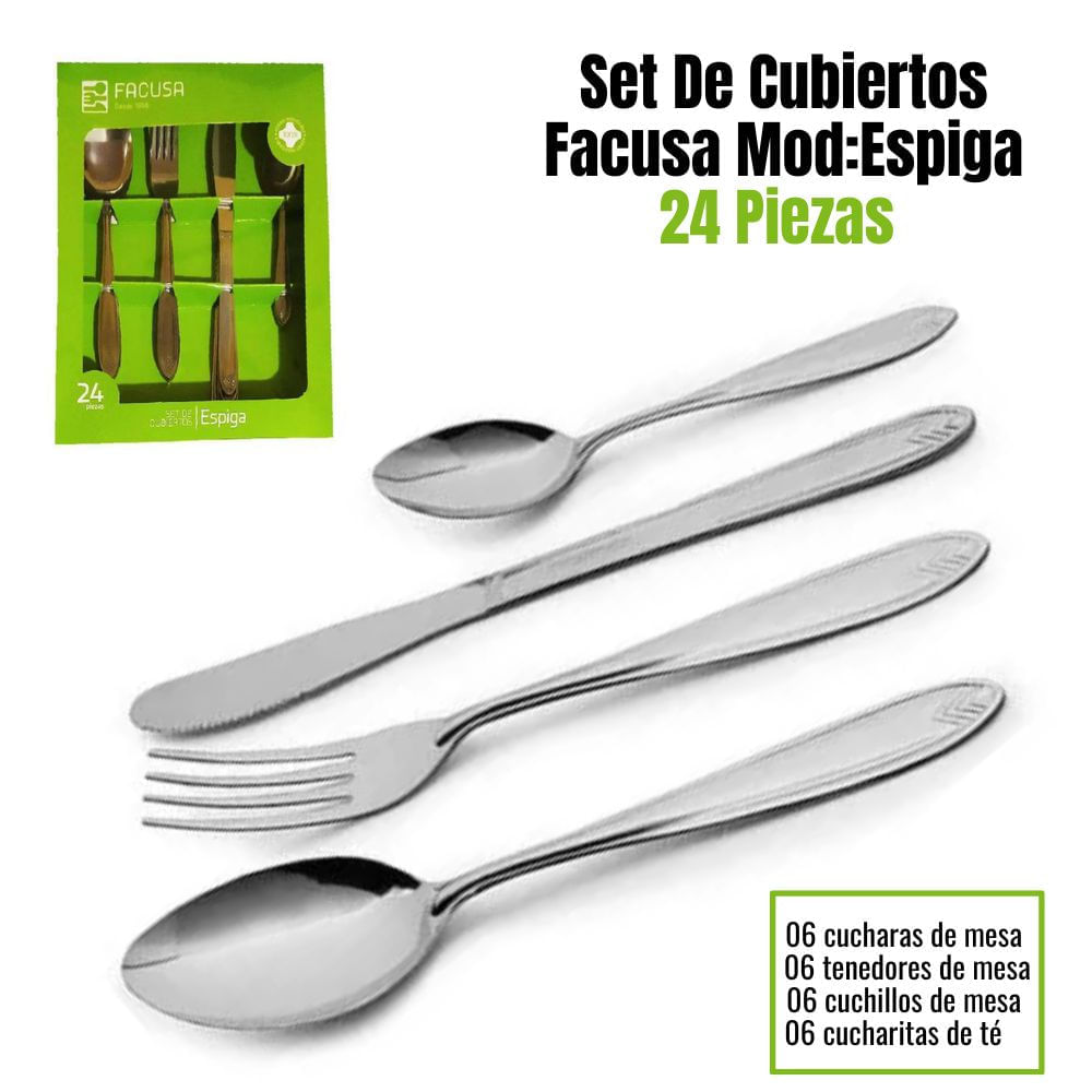 Set De Cubiertos Facusa X24 Mesa ModEspiga