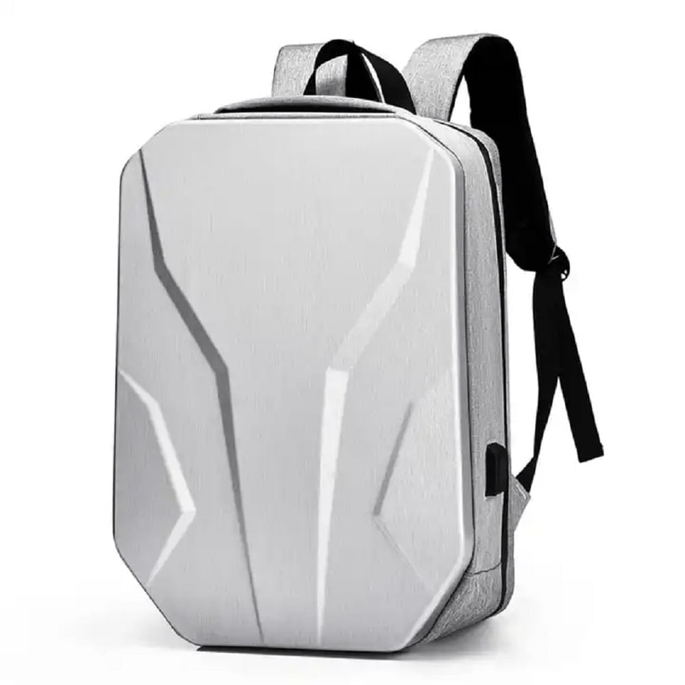 Mochila Gamer Taurus Antirrobo Spirit Armor Series Portalaptop 17  Con USB Y Audio Plateado