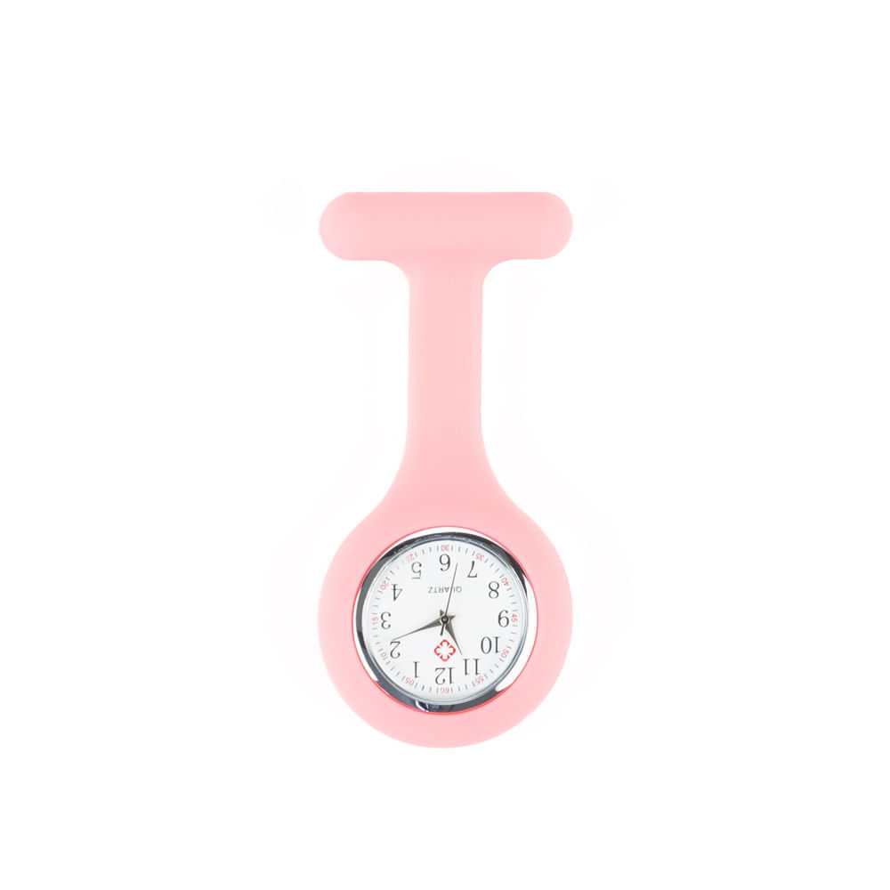 Reloj para Enfermera de Silicona Rosa Chicle con Pin Solapa