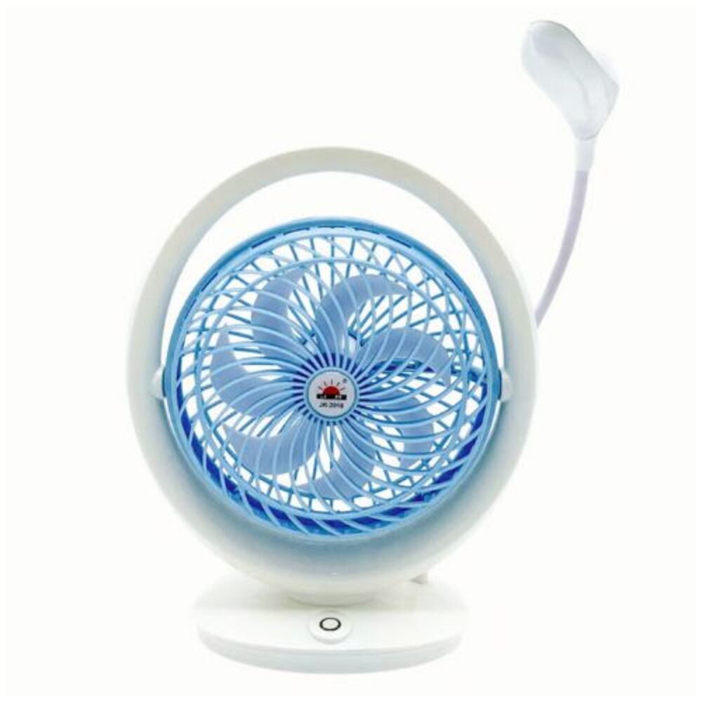 Ventilador de escritorio con lampara Portátil Recargable Celeste
