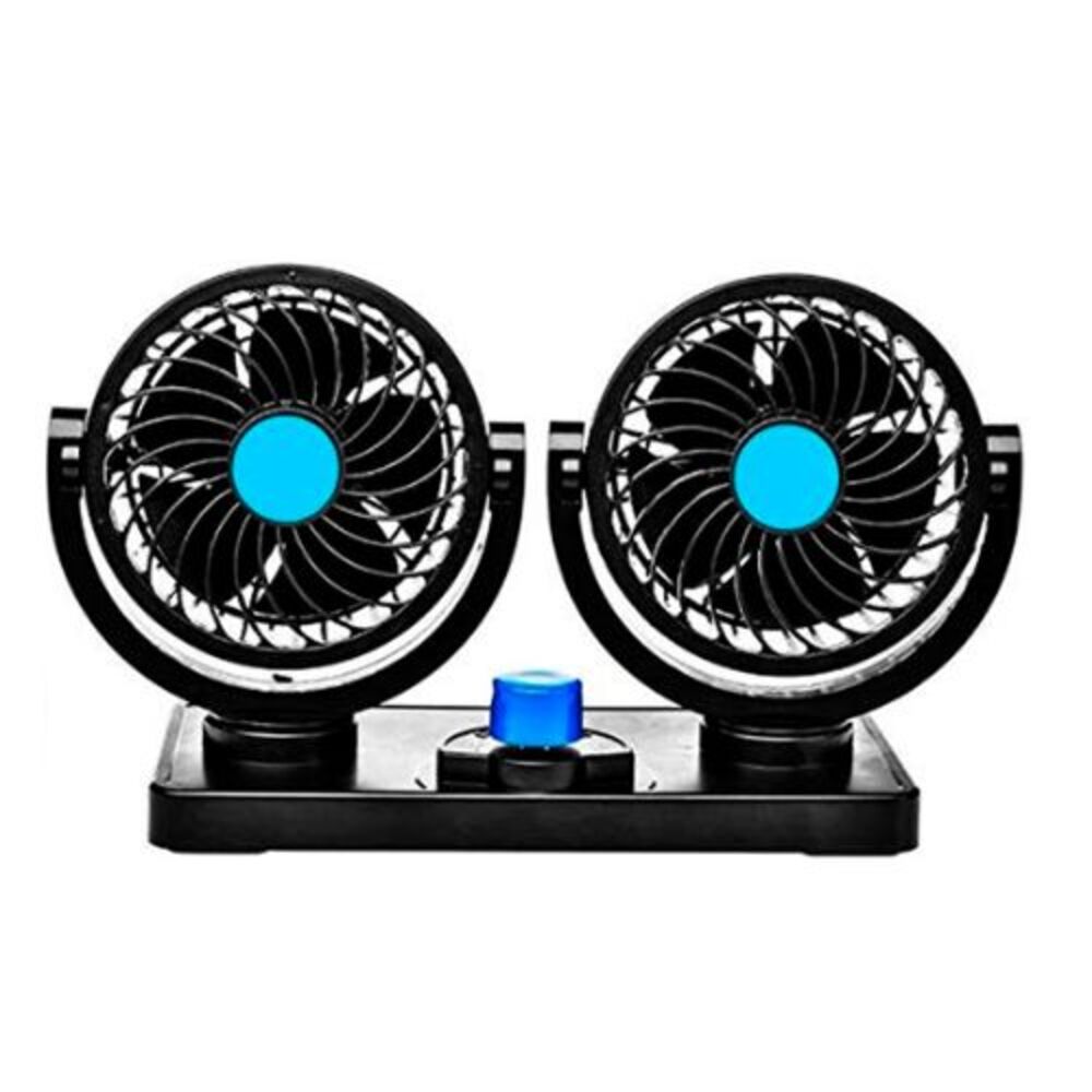 Mini Ventilador de Auto Doble Cabezal 360 Portátil 12v
