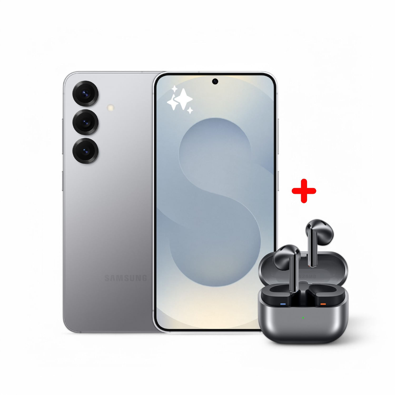 Celular Samsung Galaxy S25 128GB 6.2"" SM-S931BZSLLTP Silver Shadow + Galaxy Buds SM-R530NZAALTA Silver