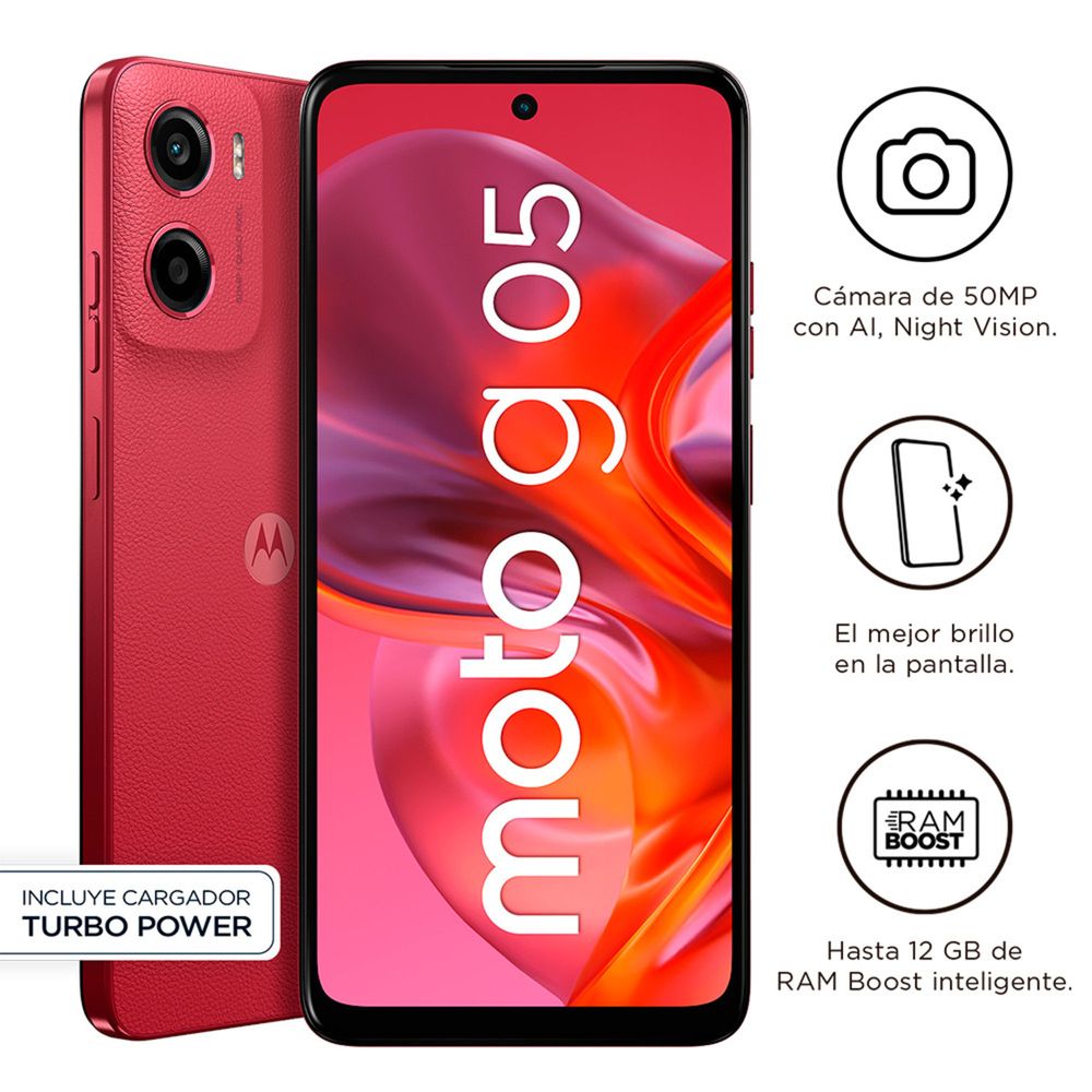 Celular Motorola G05 6.67"" 4GB RAM 128GB Rojo