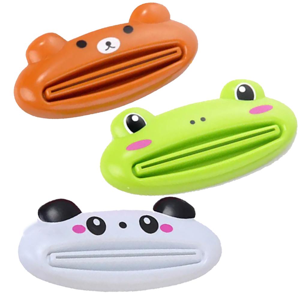 Pack 3 und Exprimidor de Pasta Dental diseño Osito, Ranita, Panda