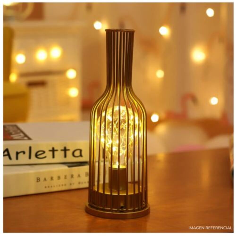 Lampara de Mesa Decorativa Dorado Botella