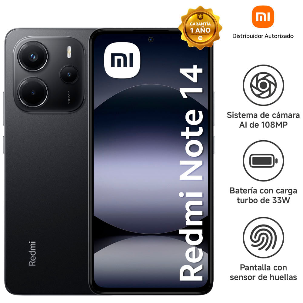 Smartphone XIAOMI REDMI NOTE 14 6.67"" 8GB 256GB 108MP Midnight Black