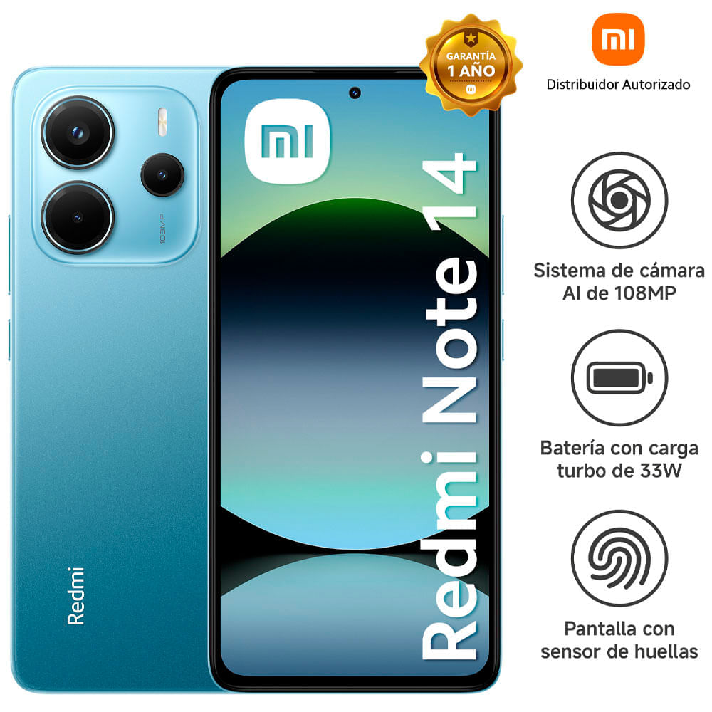 Smartphone XIAOMI REDMI NOTE 14 6.67"" 8GB 256GB 108MP Ocean Blue