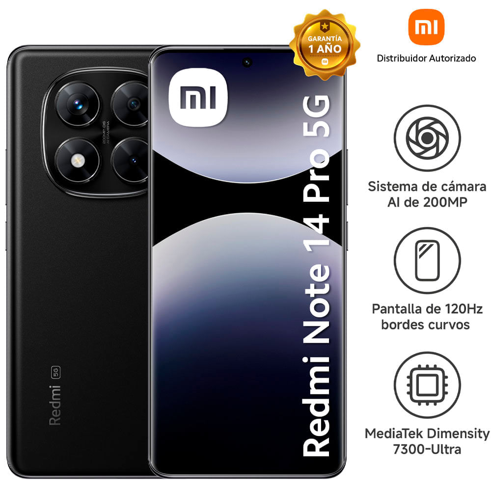 Smartphone XIAOMI REDMI NOTE 14 PRO 6.67"" 8GB 256GB 200MP Midnight Black