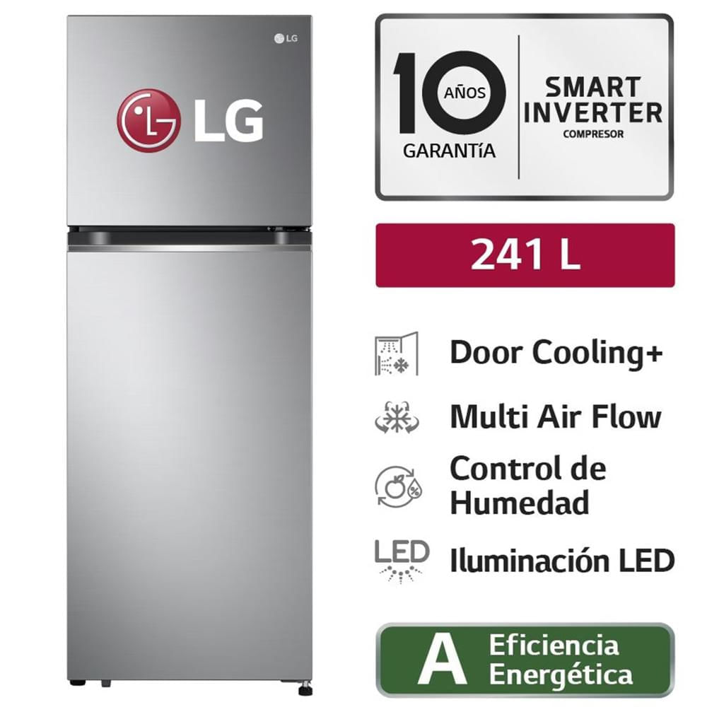 Refrigeradora LG 241L No Frost GT24BPP Plateado