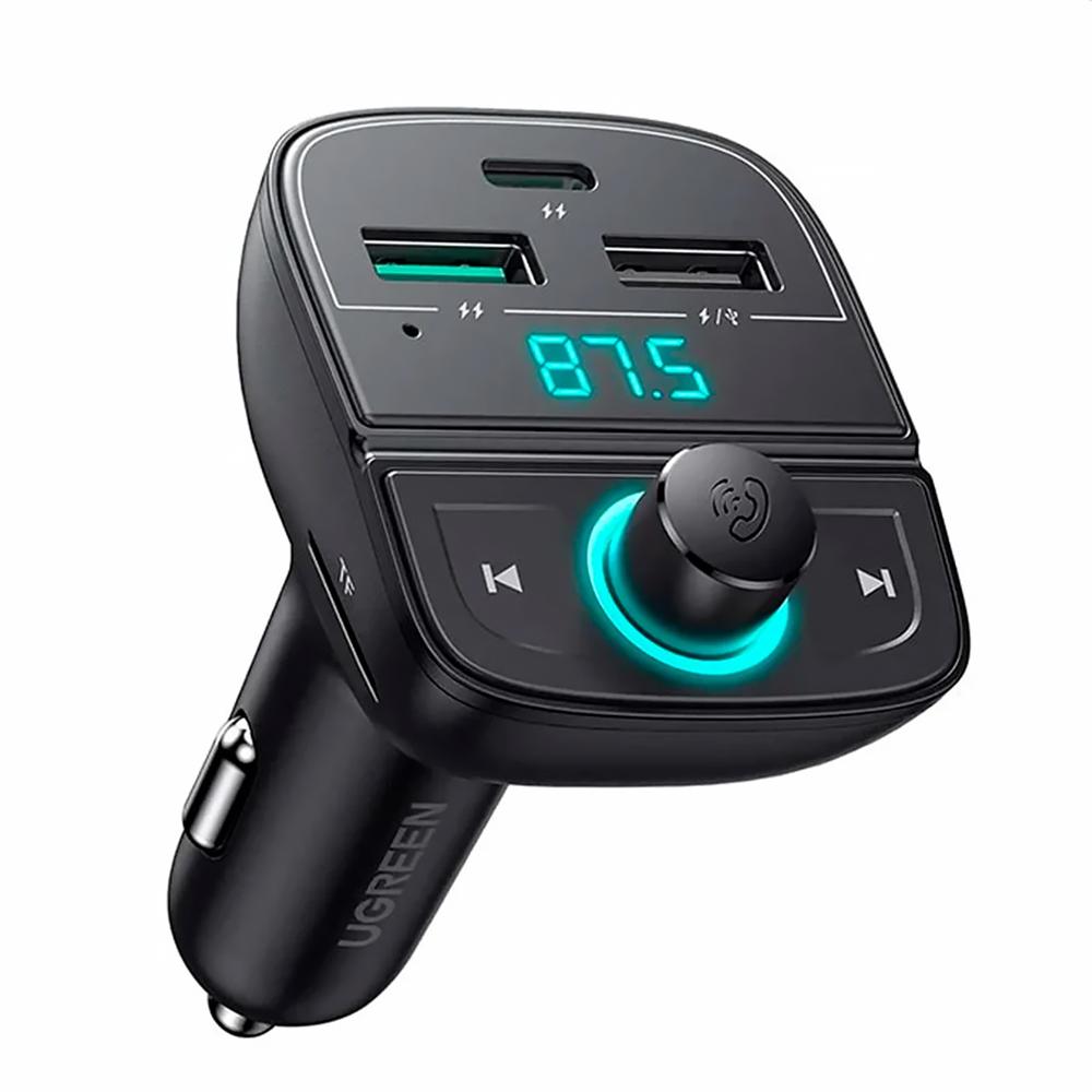 Cargador de Auto Bluetooth UGREEN (5.0+PD+QC3.0+USB Flash Drive+TF) Black CD229