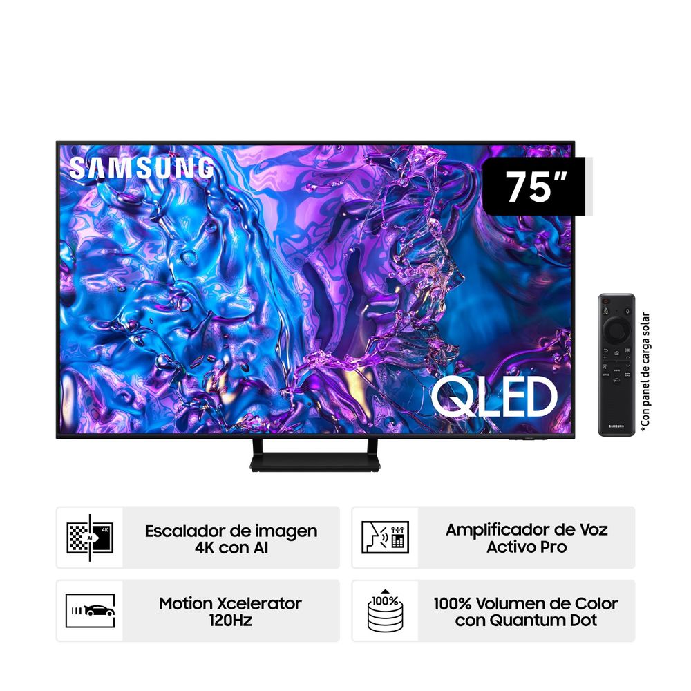 Televisor Samsung 75'' QLED 4K Q70D Tizen OS Smart TV (2024) QN75Q70DAGXPE