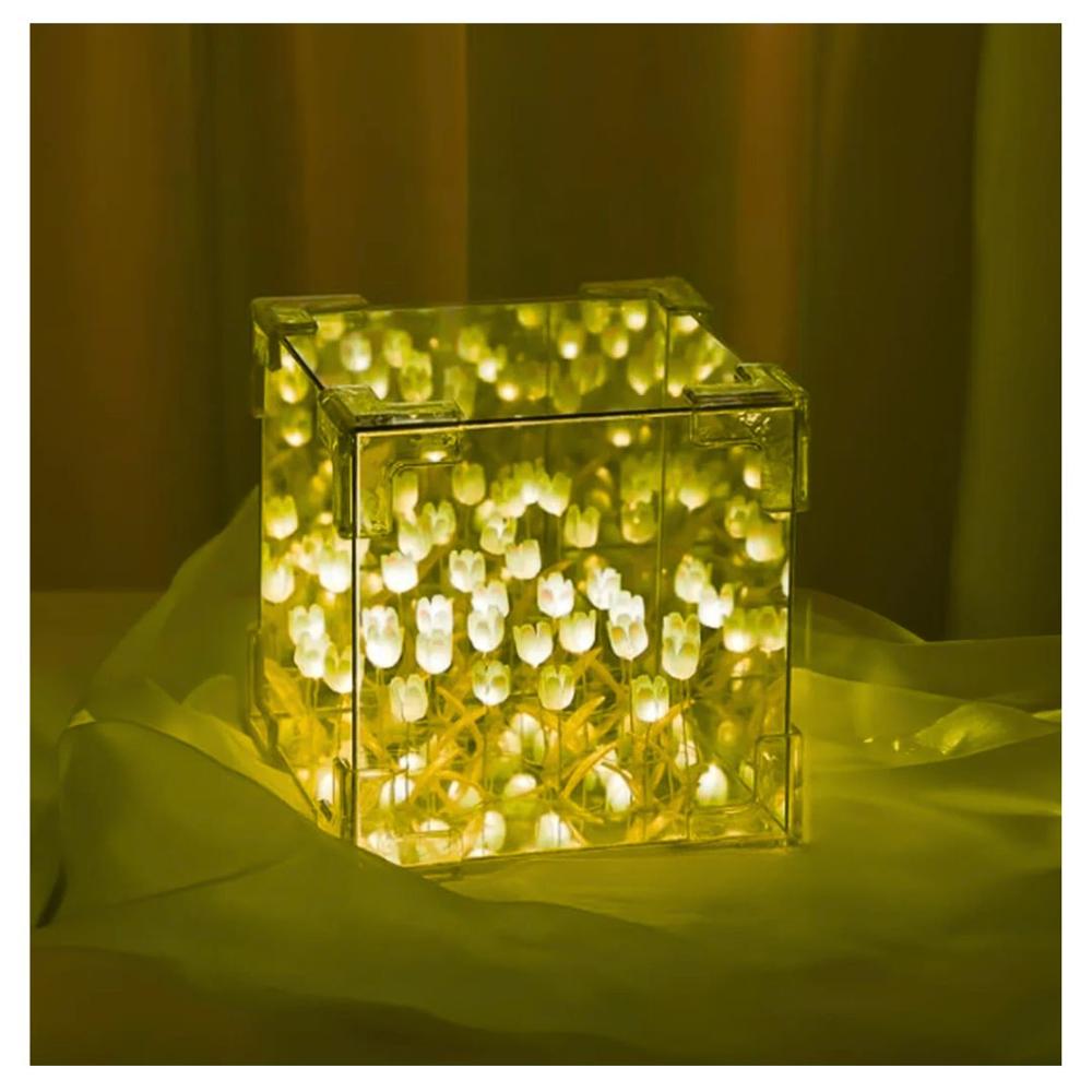 Lámpara Armable Infinita de Cuadrado Tulipanes Amarillo