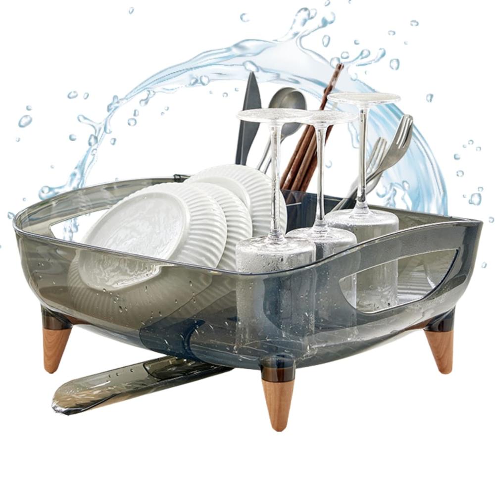 Escurridor de Platos con Drenaje Giratorio Camila Negro