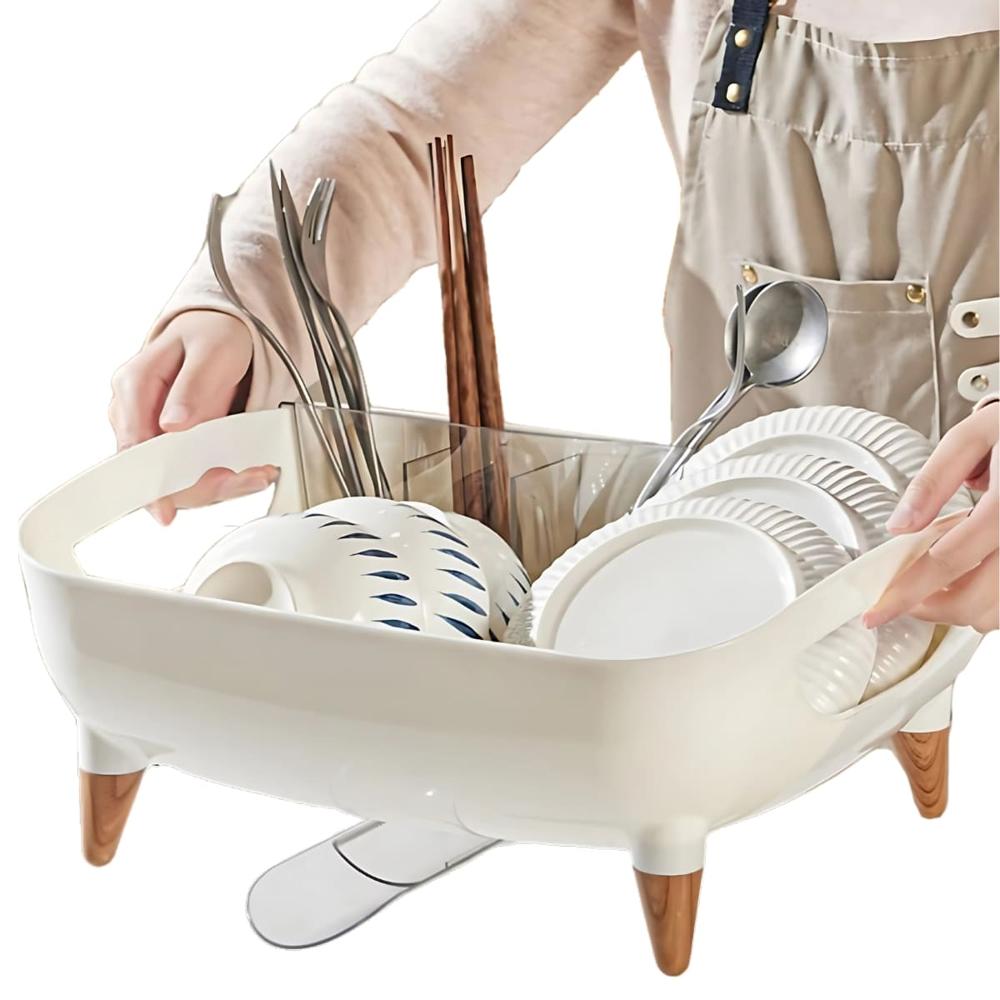 Escurridor de Platos con Drenaje Giratorio Camila Blanco