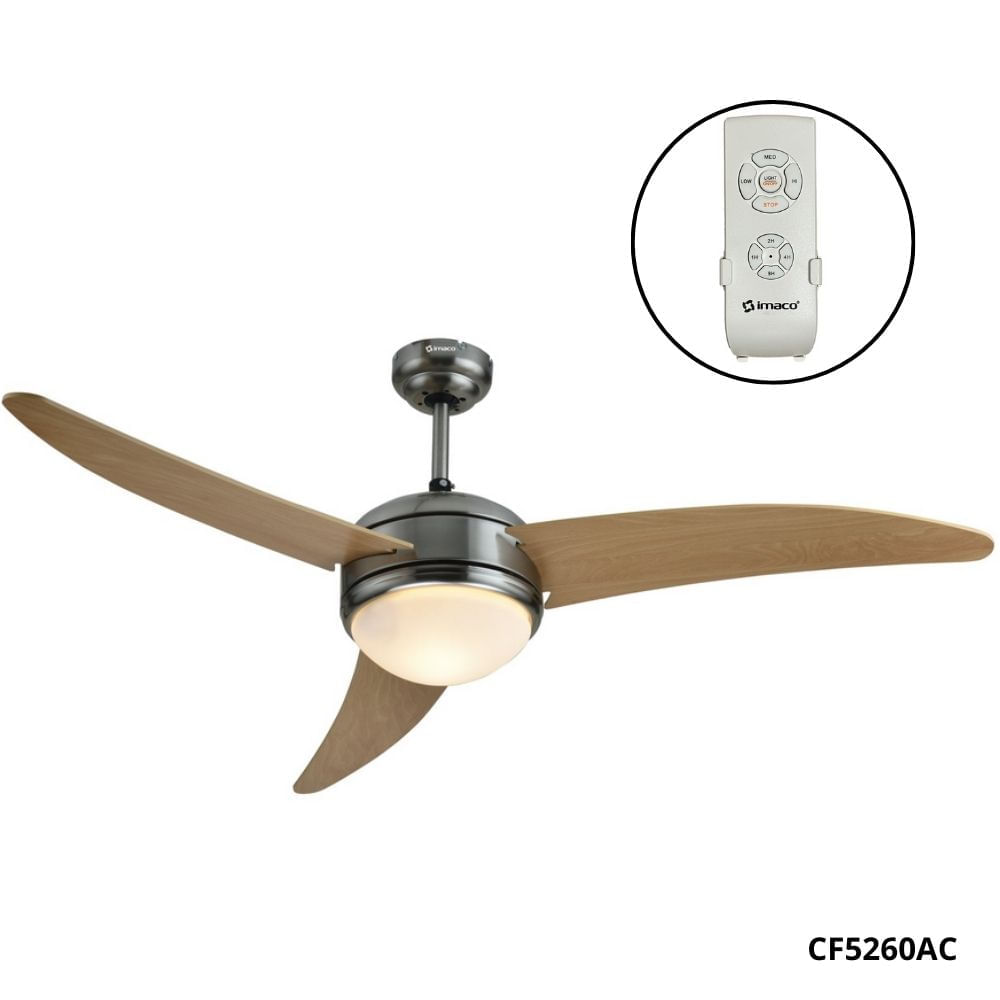 Ventilador de techo 52 con luz y control remoto Imaco CF5260AC