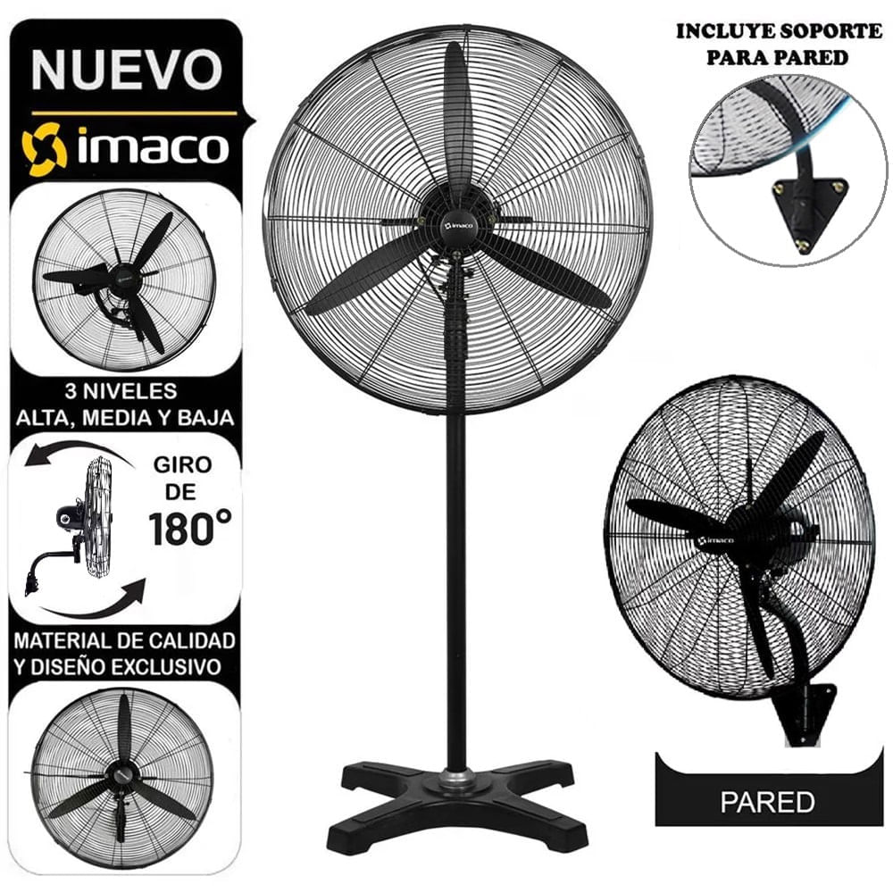 Ventilador 2 en 1 Imaco FS2623E Pedestal y Pared 26""