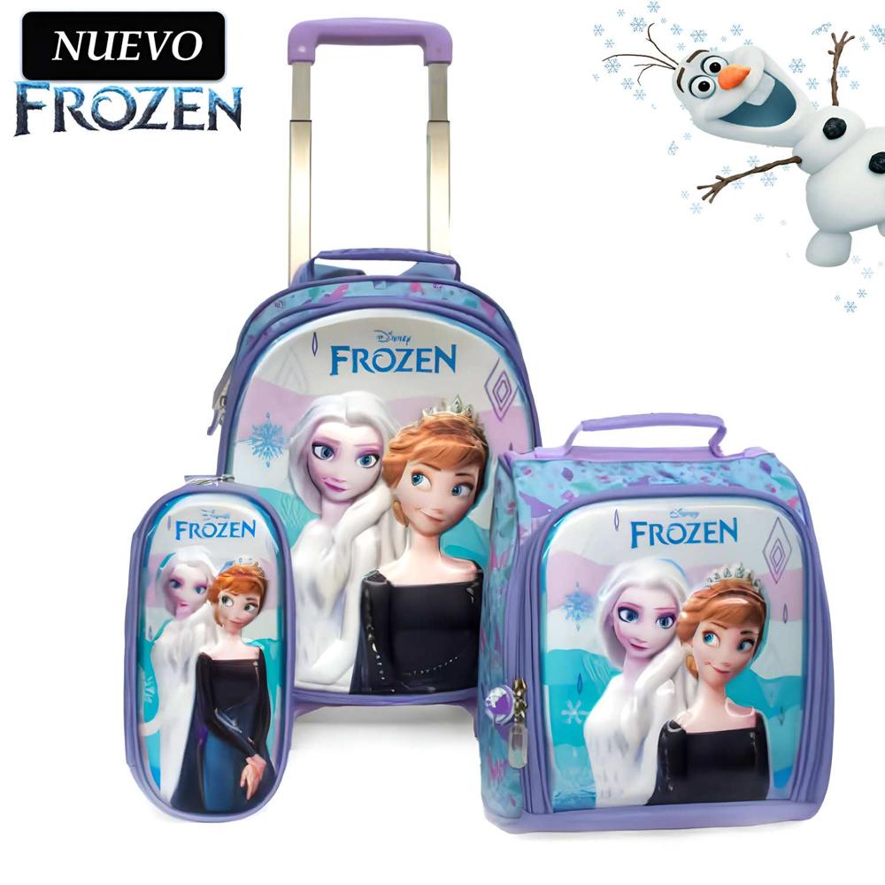 Set de Mochila con Ruedas Lonchera y Cartuchera FROZEN A4 - Oechsle