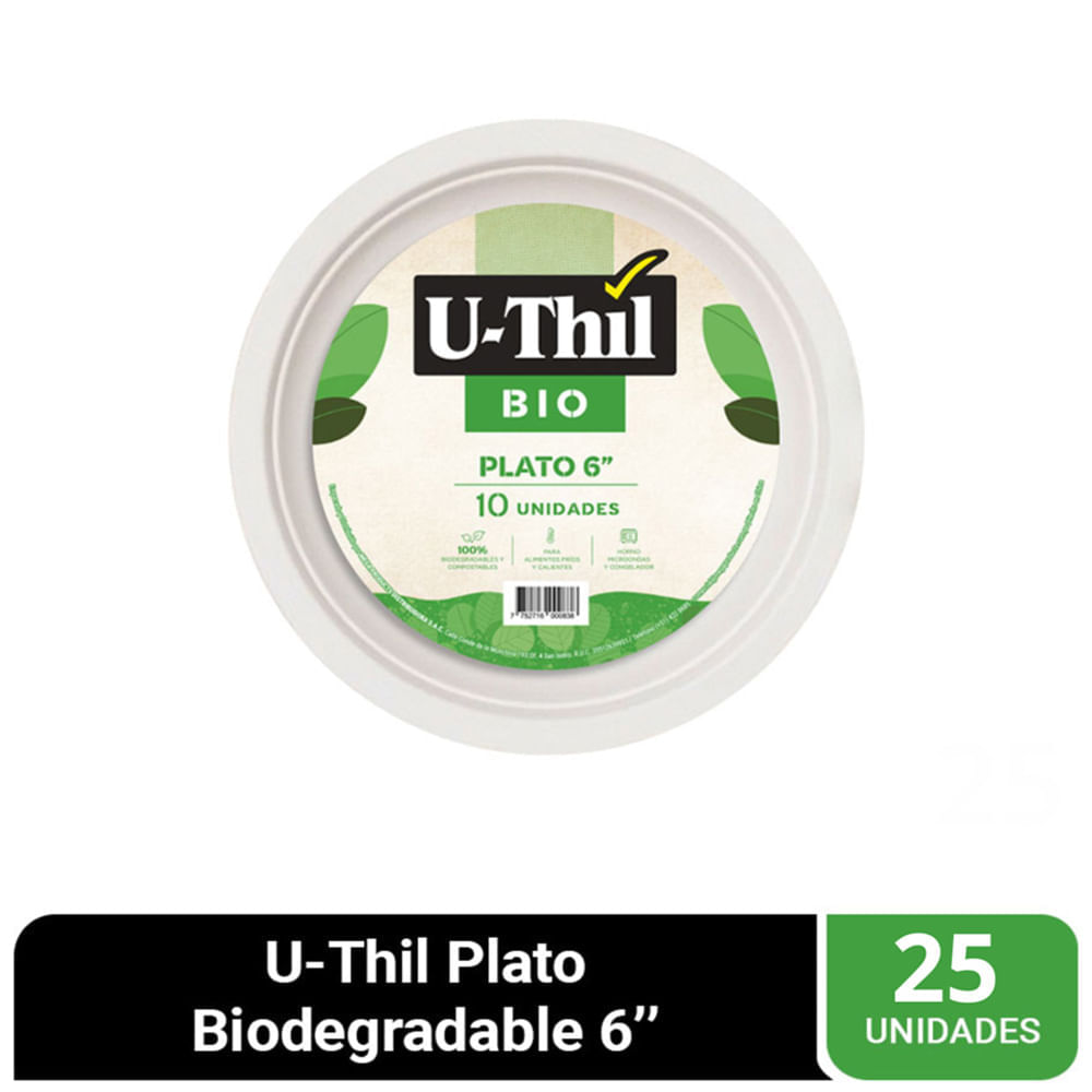 Set de Platos U-THIL 6'' Bio Paquete 25un