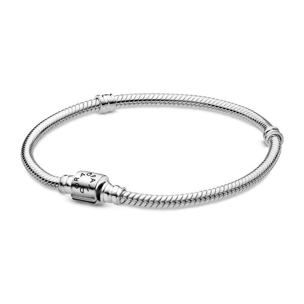 PANDORA Pulsera Moments de serpiente en plata con cierre de barril