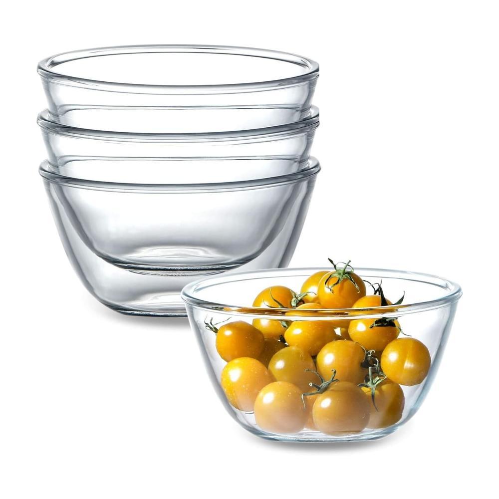 Tazón Redondo de Vidrio 4 Unidades, 2 de 900ml, 1300ml y 1800ml