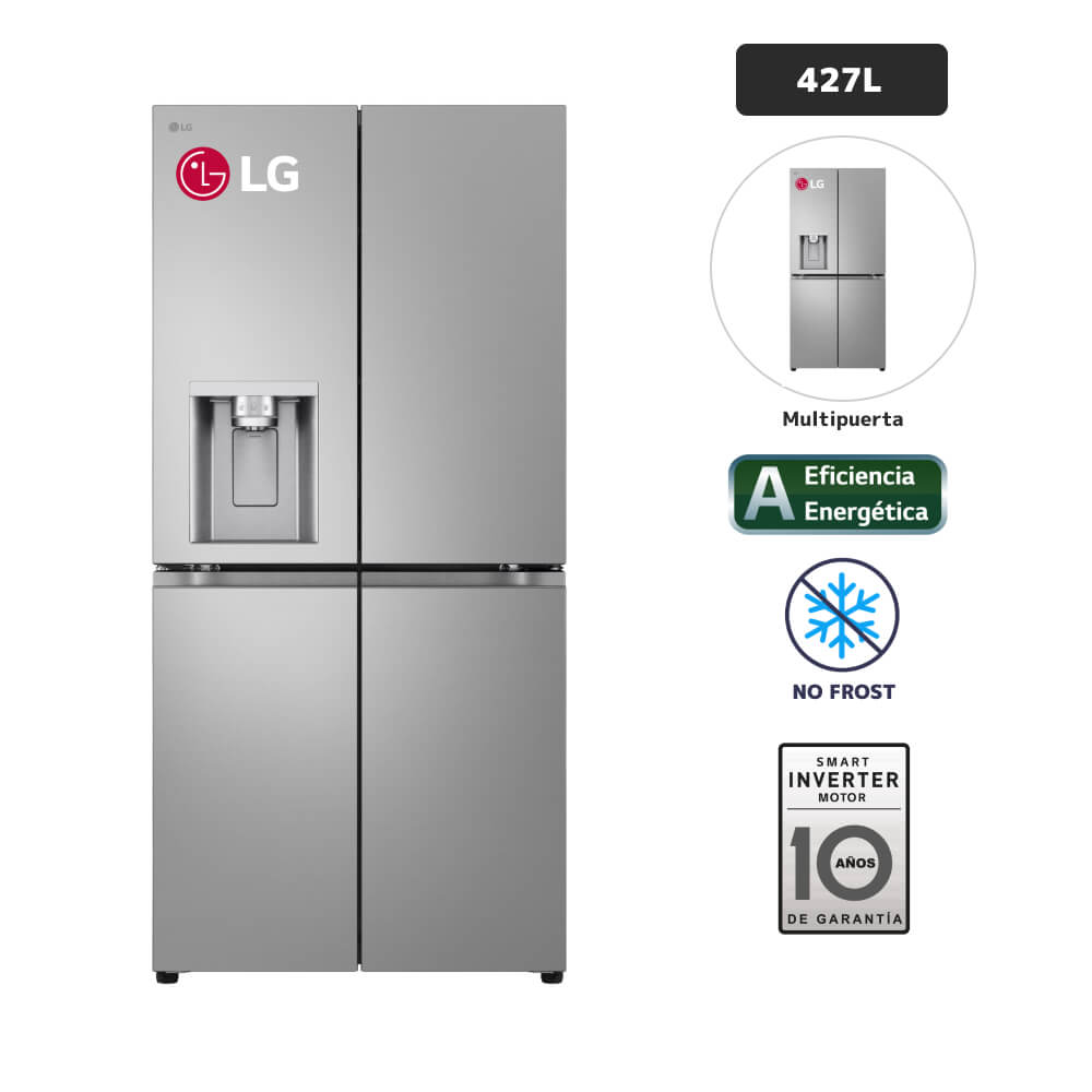 Refrigeradora LG 427L No Frost GM57SPY Plateado