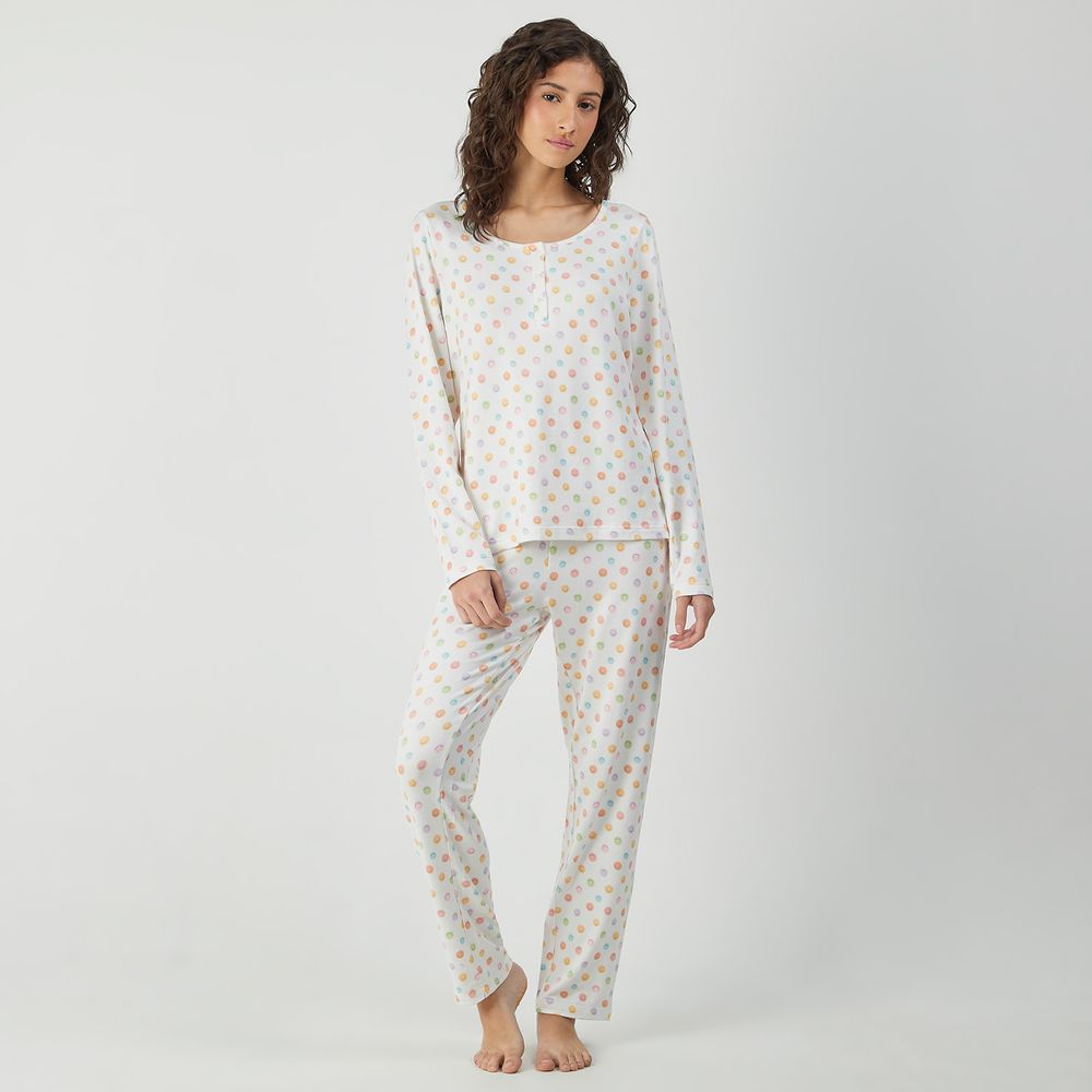 Pijama Mujer Caritas Chomp Manga Larga Pantalón Hypnotic