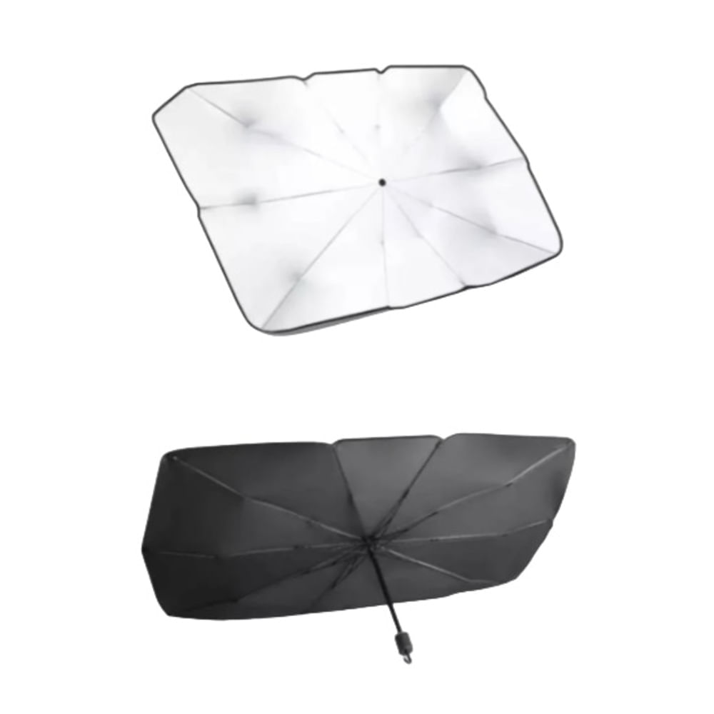 Parasol Interior Parabrisas Auto Tipo Sombrilla Plegable Protección UV Negro