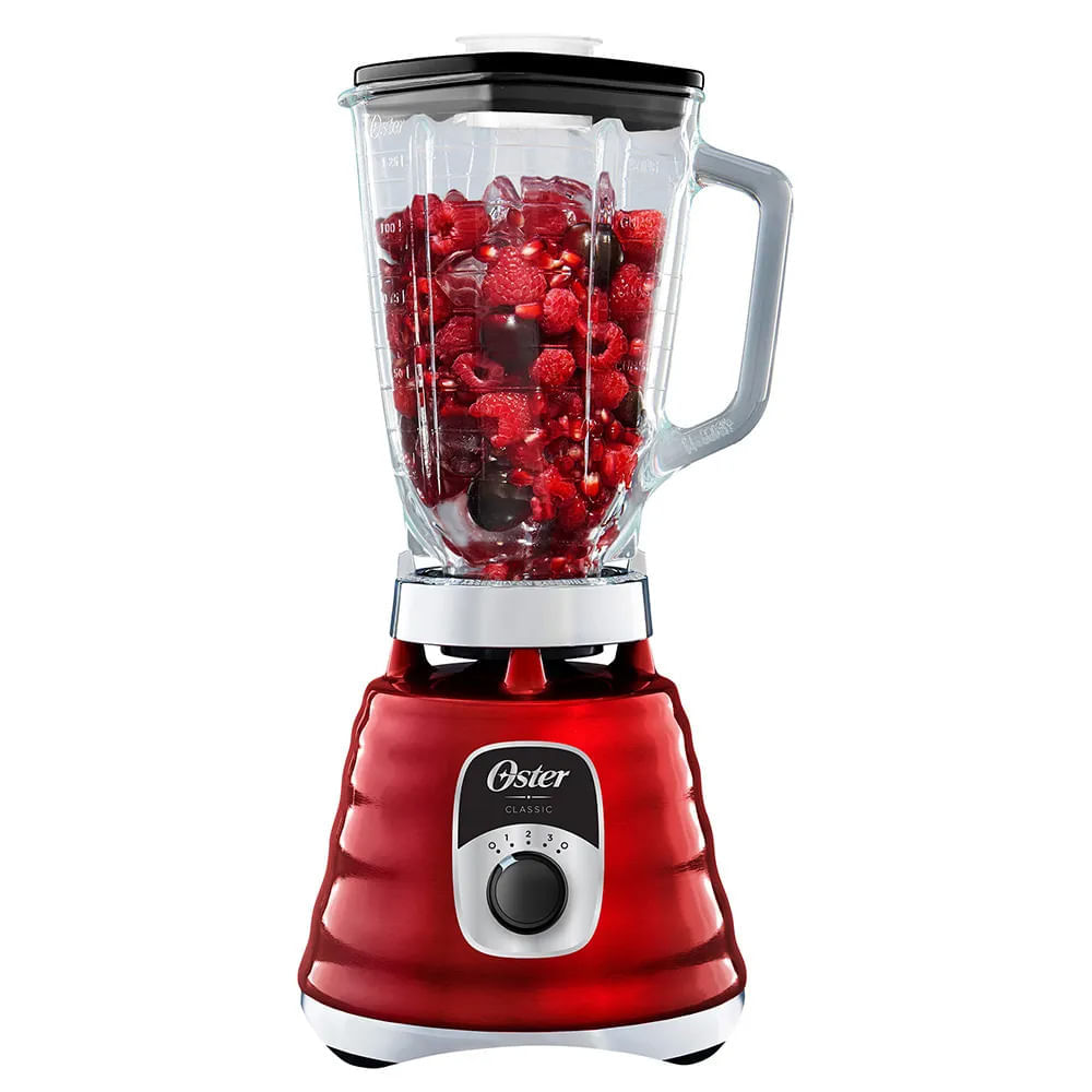 Licuadora clásica Oster cromada 3 velocidades con perilla ergonómica BLST4126R