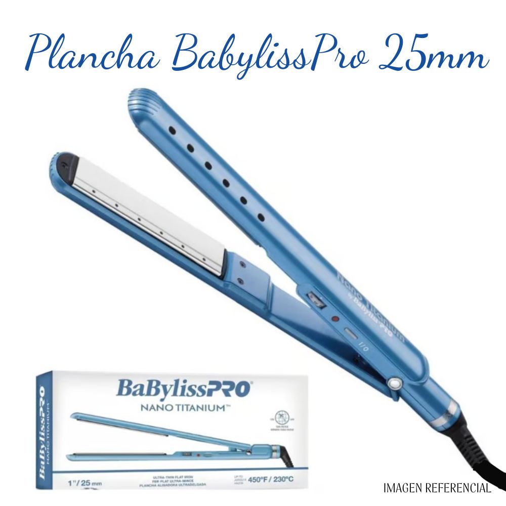 Plancha Alisadora Babyliss Pro Nano Titanium Wet Dry 25mm