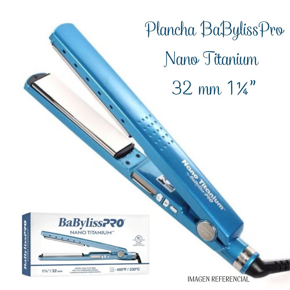 Plancha Alisadora Babyliss Pro Nano Titanium 32mm 1 1/4"" BNT4091TPE