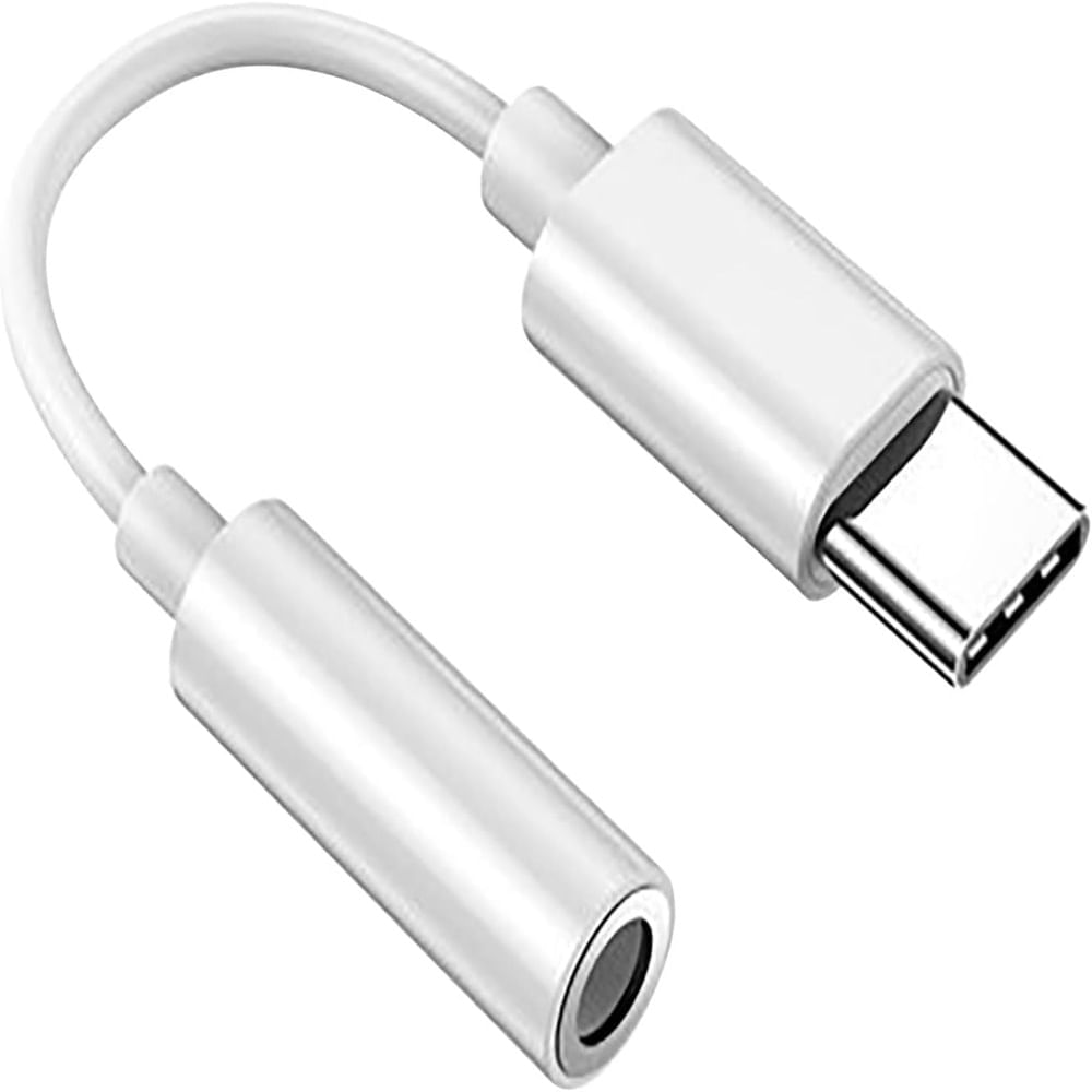 Adaptador Blanco Usb Tipo C a Jack 3.5mm para Audio