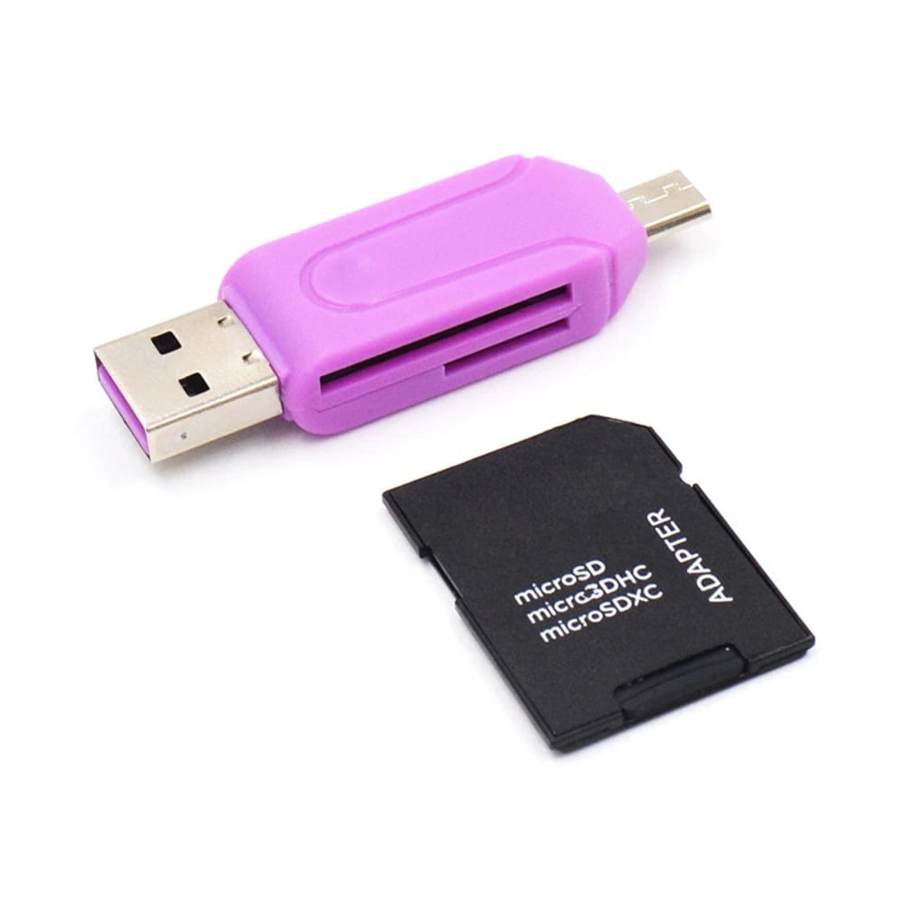 Adaptador Micro Usb A Otg con Lector de Memoria