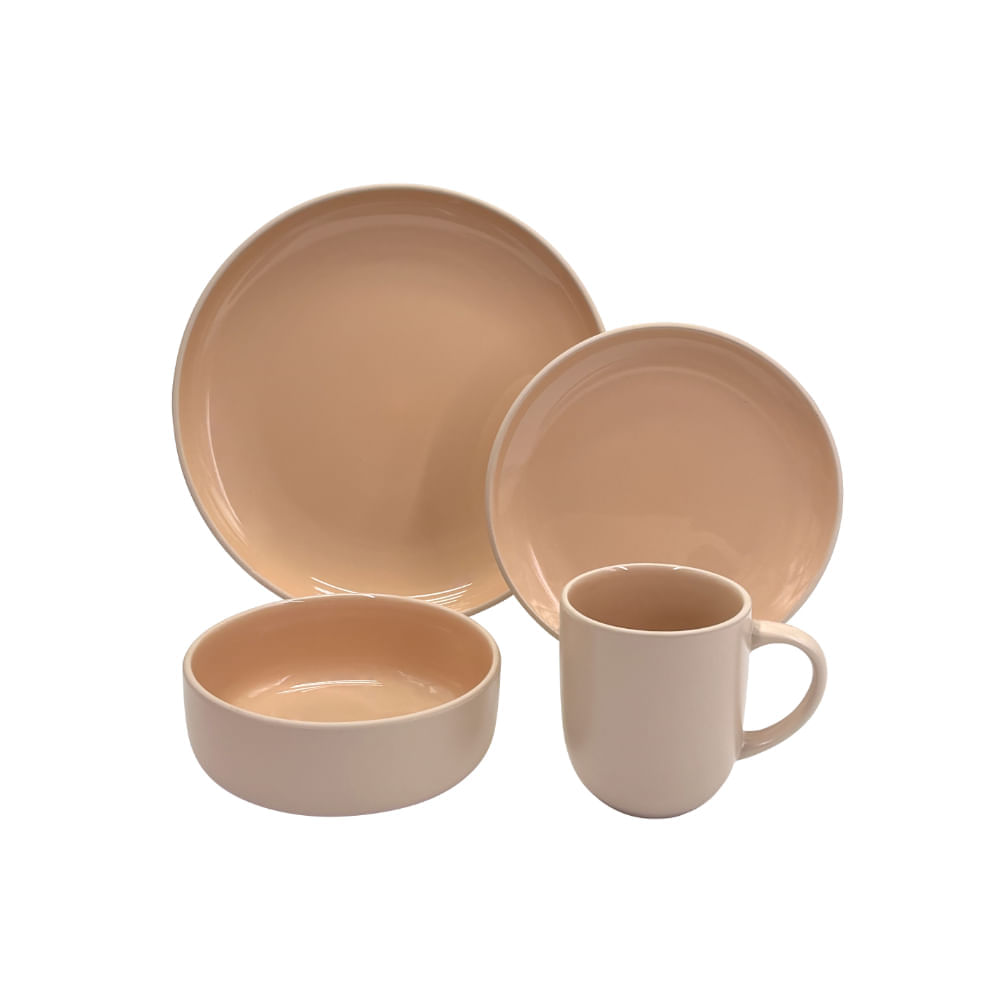 Juego de Vajillas Matte Beige 16 Piezas