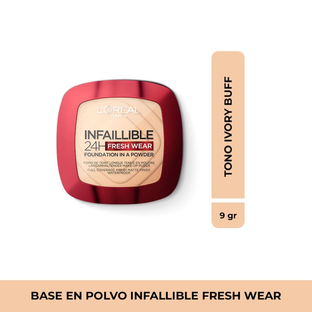 Polvos Compactos Infallible 24H Fresh Wear Tono Hazelnut 9g L'Oréal Paris Maquillaje