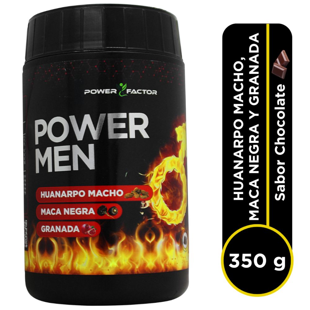 SUPLEMENTO POWER FACTOR POWER MEN FRASCO 350 G HUANARPO MACHO, MACA NEGRA Y GRANADA