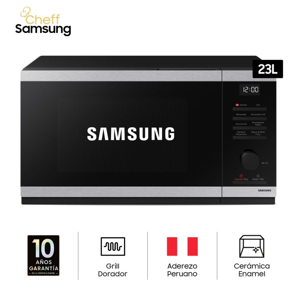 Horno Microondas Samsung MG23DG4524ATPE 23LT Stainless Steel