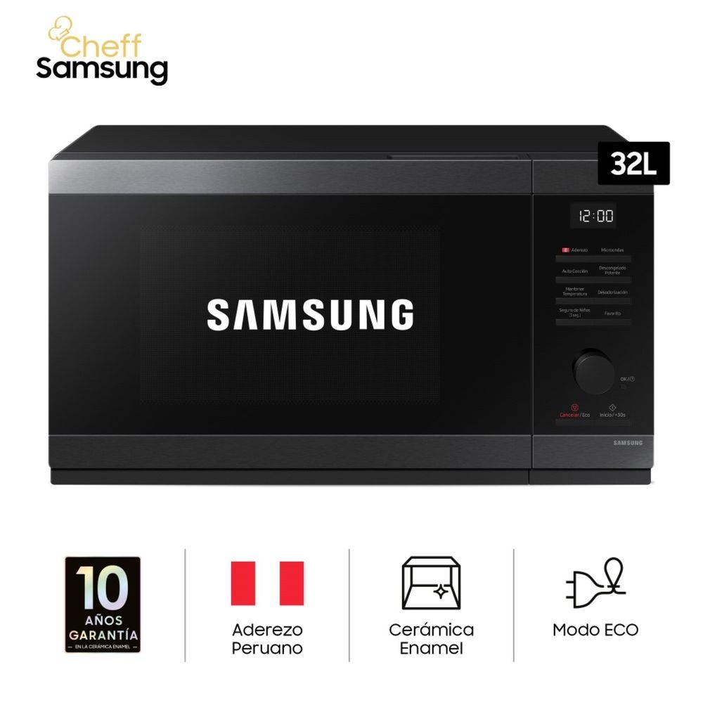 Horno Microondas Samsung MS32DG4504AGPE 32L Black Stainless Steel